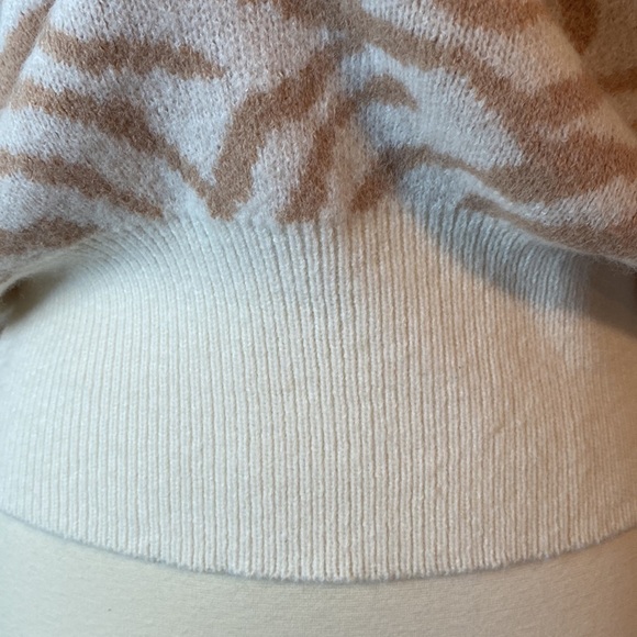 Fate Zebra Stripe Sweater Cream & Tan Size Small in Like New Condition - Picture 4 of 8